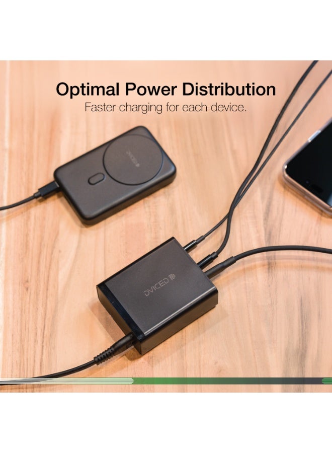 Dviced Wall charger with 140W GaN with 4 USB ports , UK plug - Black - Image 5