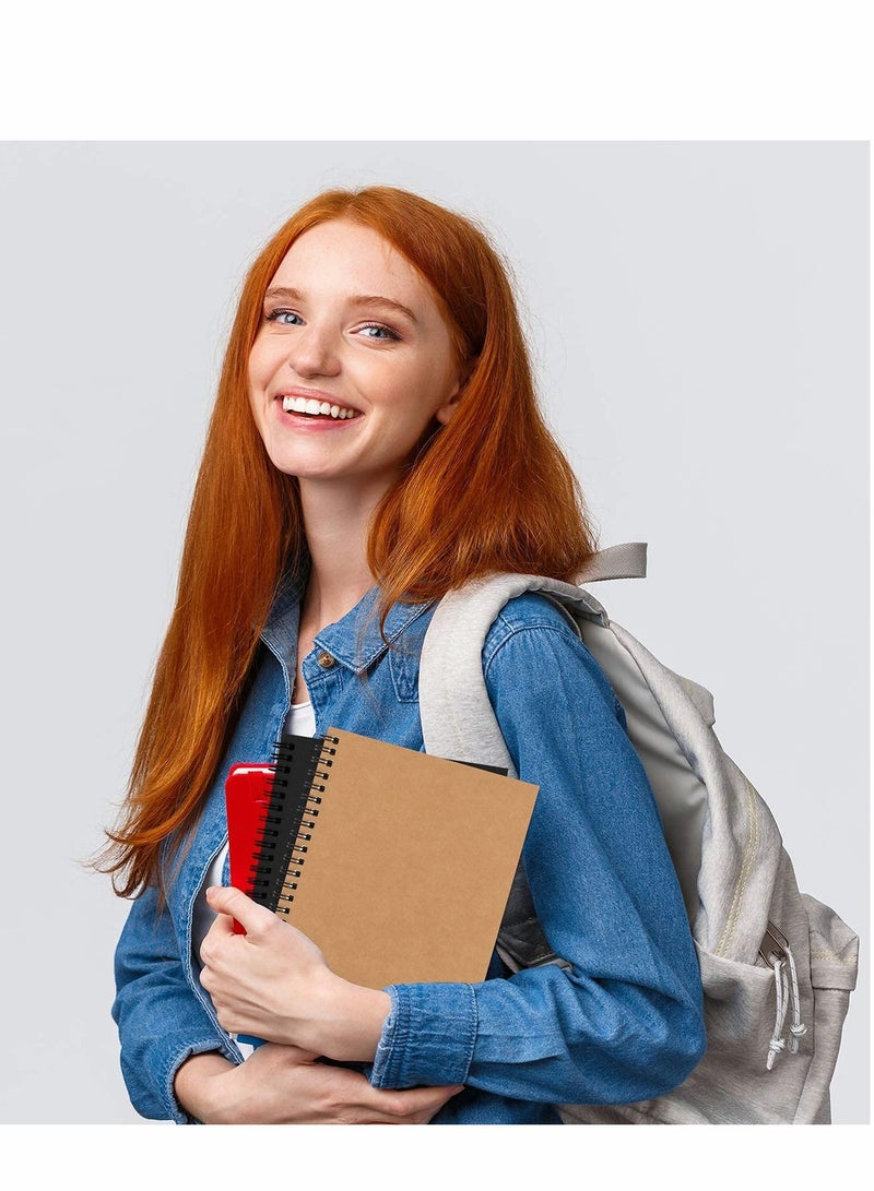 Generic 4-Pack A5 Spiral Notebooks, Soft Cover, 100 Lined Pages, 5"x8", Perfect for Office & School Supplies  - Image 4