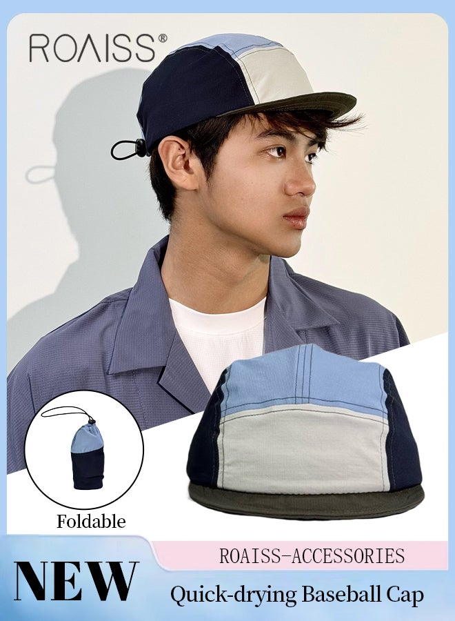 رويس قبعة مسطحة من خمس قطع للرجال والنساء، سريعة الجفاف، مناسبة للرياضات الخارجية، وقبعة شمس خفيفة الوزن للتخييم والجري والتنس، وقبعة رياضية قابلة للطي والتخزين - Image 1