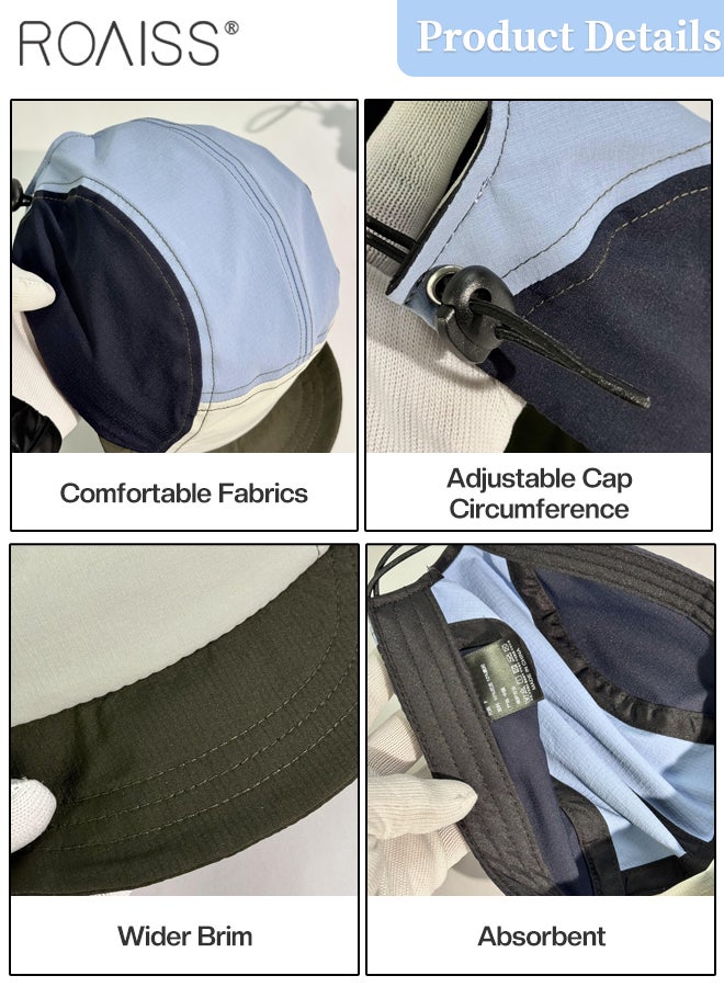 رويس قبعة مسطحة من خمس قطع للرجال والنساء، سريعة الجفاف، مناسبة للرياضات الخارجية، وقبعة شمس خفيفة الوزن للتخييم والجري والتنس، وقبعة رياضية قابلة للطي والتخزين - Image 3