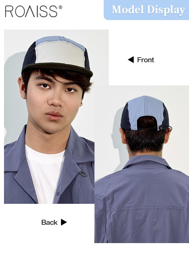 رويس قبعة مسطحة من خمس قطع للرجال والنساء، سريعة الجفاف، مناسبة للرياضات الخارجية، وقبعة شمس خفيفة الوزن للتخييم والجري والتنس، وقبعة رياضية قابلة للطي والتخزين - Image 4