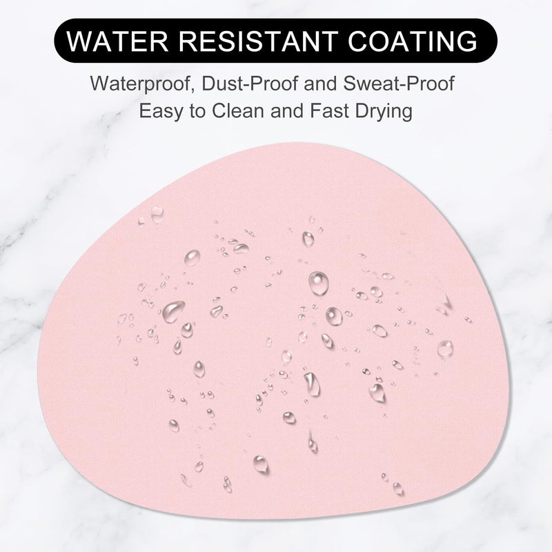 Hsurbtra Mouse Pad, Premium-Textured Small Oval Mousepad 8.7 x 7.1 Inch Pink, Thick 3 mm Anti-Slip Waterproof Rubber Pretty Cute Computer Mat for Office Home Gaming Laptop Men Women Kids - Image 4