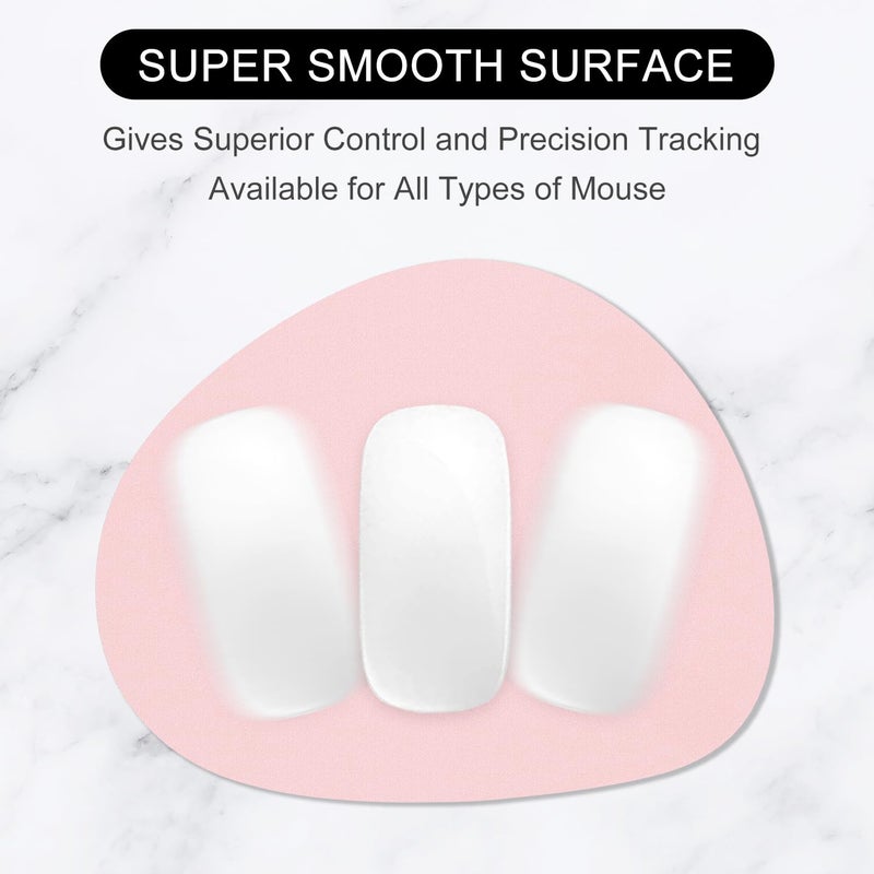 Hsurbtra Mouse Pad, Premium-Textured Small Oval Mousepad 8.7 x 7.1 Inch Pink, Thick 3 mm Anti-Slip Waterproof Rubber Pretty Cute Computer Mat for Office Home Gaming Laptop Men Women Kids - Image 2