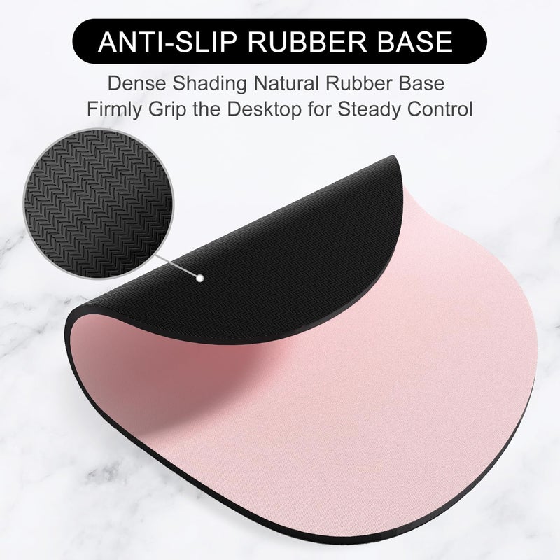Hsurbtra Mouse Pad, Premium-Textured Small Oval Mousepad 8.7 x 7.1 Inch Pink, Thick 3 mm Anti-Slip Waterproof Rubber Pretty Cute Computer Mat for Office Home Gaming Laptop Men Women Kids - Image 3