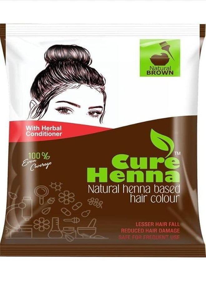 Cure Herbal Henna-Based Hair Color Ammonia Free For Naturally Brown, Shiny, and Silky Hair with Herbal Organic 240 Gram (Pack of 6) - Image 1