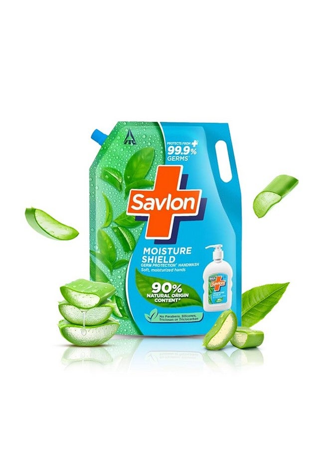 Savlon Moisture Shield Germ Protection Liquid Handwash, 1500Ml Hand Wash Refill, Protects From 99.9% Germs, Soft Moisturized Hands, 90% Natural Origin, Paraben And Silicon Free - Image 1