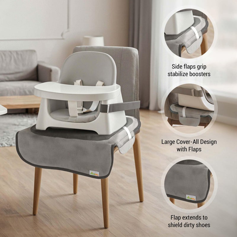Minnebaby Extra Large Booster Chair Protector Cover, Dining Chair Seat Cover for Booster Seat, Grey - Image 3