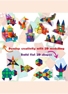 PEAKY KIDS 78 pcs magnetic tiles for kids,  stem approved educational magnetic blocks, 3d montessori toys for boys girls, constructing structures shapes building sets for brain activity & creativity  - Image 2