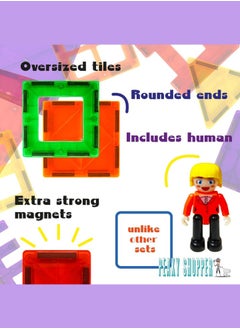 PEAKY KIDS 78 pcs magnetic tiles for kids,  stem approved educational magnetic blocks, 3d montessori toys for boys girls, constructing structures shapes building sets for brain activity & creativity  - Image 5