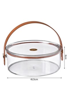 Generic Acrylic Serving Tray with Lid and Handle Round Portable Lunch Box for Food, Appetizers, Meals, Dried Fruits, Nuts, Insurance, Parties, Chocolates for Eid, Ramadan and Special Occasions  - Image 5