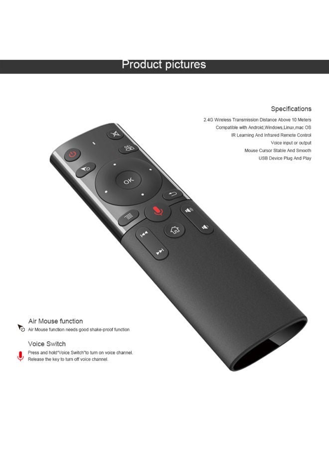 HuHa Wireless Voice Remote Control With IR Learning Microphone Gyroscope Black  - Image 3