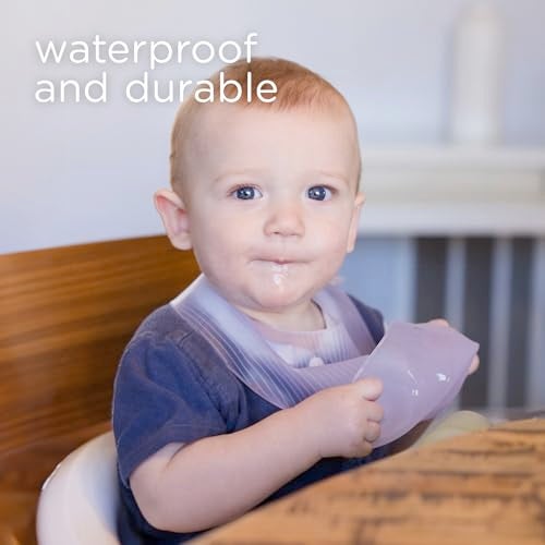 Olababy Fold N Go Silicone Baby Bib w Travel Case Soft Lightweight Waterproof Bibs for Infants Toddlers BPA Free 1 Bib 1 Travel Case Kiwi - Image 3