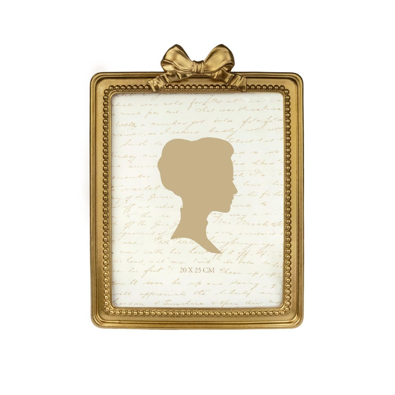 AELS 8x10 Inch Vintage Picture Frame Elegant Antique Bow Photo Frames with Glass Front Photo Display Tabletop Wall Hanging Gift Ideas Golden Bronze
