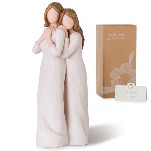 Storieme Mom Birthday Gifts from Daughter Mother Daughter Back Hug Resin Figurine Keepsake Unique Gift for Mama on Mothers Day Christmas - Image 1