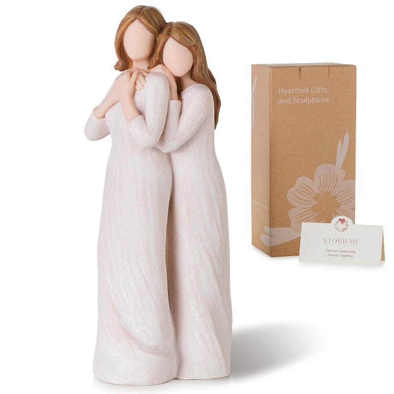 Storieme Mom Birthday Gifts from Daughter Mother Daughter Back Hug Resin Figurine Keepsake Unique Gift for Mama on Mothers Day Christmas - Image 2