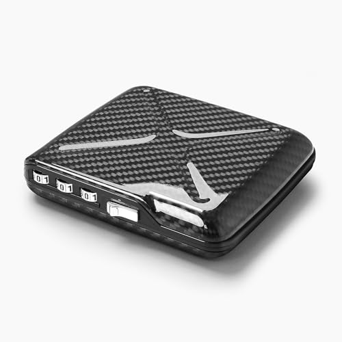 ÖGON -DESIGNS- Genuine carbon fiber wallet, the first pocket size vault made with carbon fiber, lockable with a 3 digit code, RFID protection card holder, Code wallet model - Image 1