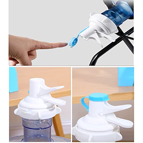 UtySty 3 Pack Water Dispenser Valve 5 Gallon Water Jug Dispenser Valves Spout Cap with Water Bottle Handle Carry Grips for 3-5 Gal Water Jug Stand 55mm Crown Cap Reusable Water Bottle Container Holder - Image 3