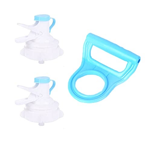 UtySty 3 Pack Water Dispenser Valve 5 Gallon Water Jug Dispenser Valves Spout Cap with Water Bottle Handle Carry Grips for 3-5 Gal Water Jug Stand 55mm Crown Cap Reusable Water Bottle Container Holder - Image 1