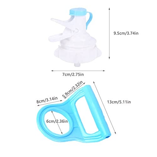 UtySty 3 Pack Water Dispenser Valve 5 Gallon Water Jug Dispenser Valves Spout Cap with Water Bottle Handle Carry Grips for 3-5 Gal Water Jug Stand 55mm Crown Cap Reusable Water Bottle Container Holder - Image 5