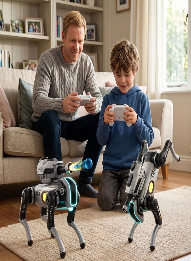 TOPMVP Remote Control Robot Dog Toy with Safe Soft Projectile Launcher, Upgraded Stable RC Smart Puppy with 30+ Stunts, Smart Programmable Interaction, Screen-Free STEM Gift for Kids Age 6-12(White) - Image 5