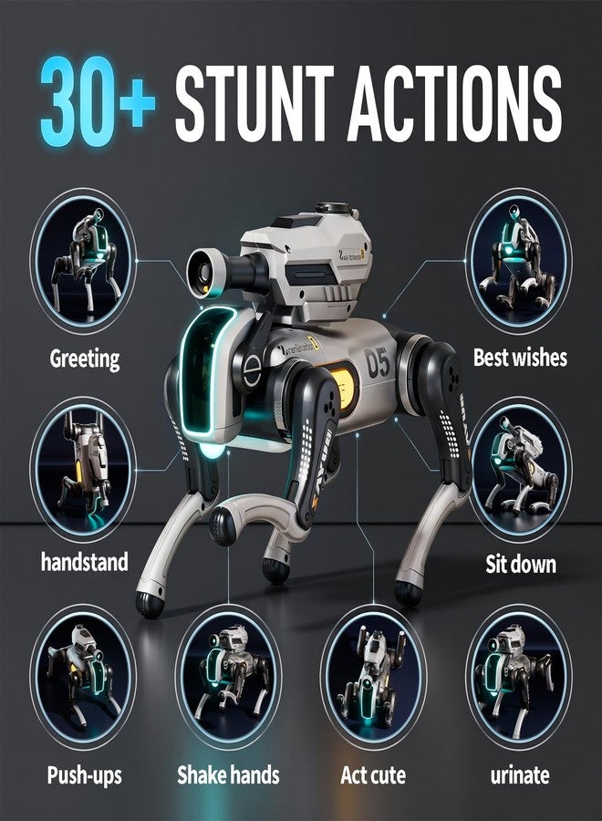 TOPMVP Remote Control Robot Dog Toy with Safe Soft Projectile Launcher, Upgraded Stable RC Smart Puppy with 30+ Stunts, Smart Programmable Interaction, Screen-Free STEM Gift for Kids Age 6-12(White) - Image 3