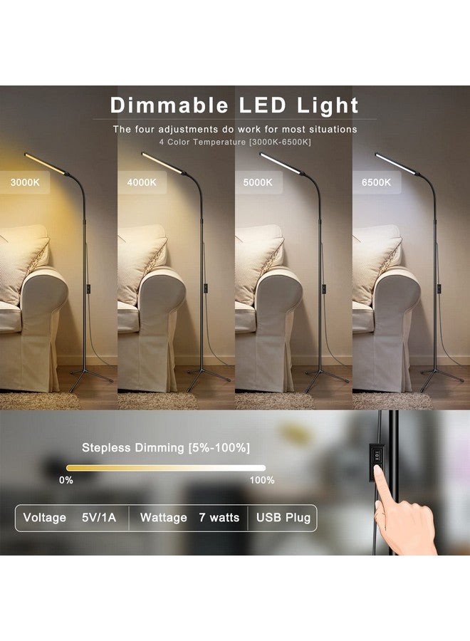 EBEST Led Floor Lamp for Eyelash Extensions Craft Task Floor Standing Light Adjustable Gooseneck Dimmable lash LED Lamp for Facial Spa Salon Makeup - Image 3