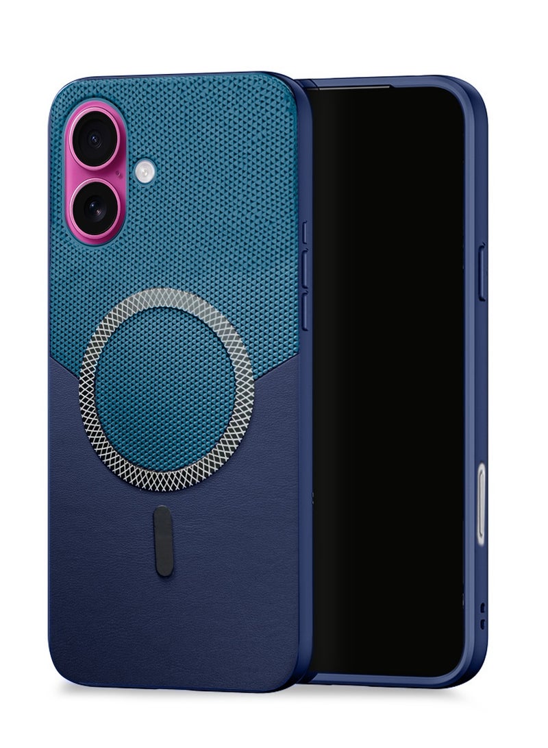 دبليو تيك غطاء هاتف آبل آيفون 17 5G 2025 جلد فاخر ممزوج بحماية متينة مع ملحق ماغسيف (MCMPMN) - أخضر مزرق/أزرق داكن - Image 1