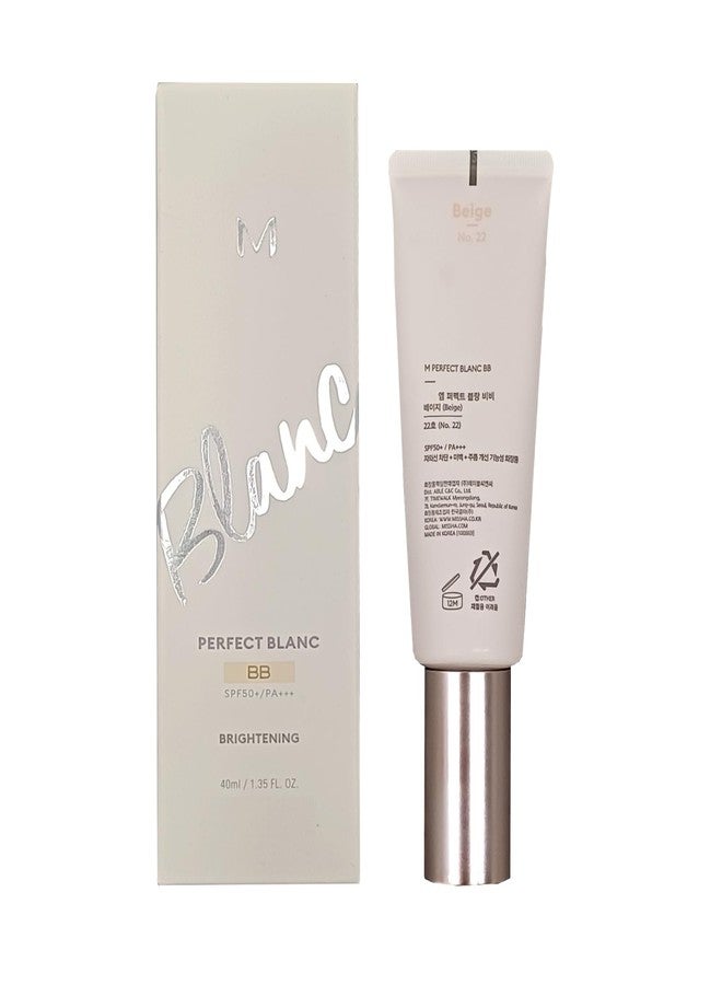 GIANANO, Moisturizing & Brightening Makeup for 미샤M Perfect Blanc B.B Creams (1.35fl.oz., No.22 Beige - Image 1