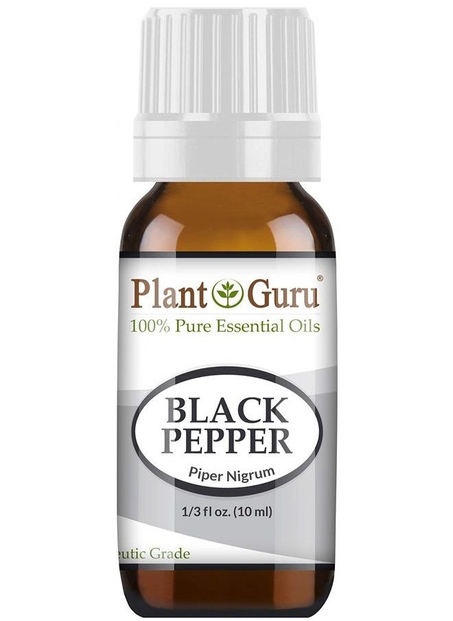 Plant Guru Black Pepper Essential Oil 10 ml Piper Nigrum 100% Pure Undiluted Therapeutic Grade. 