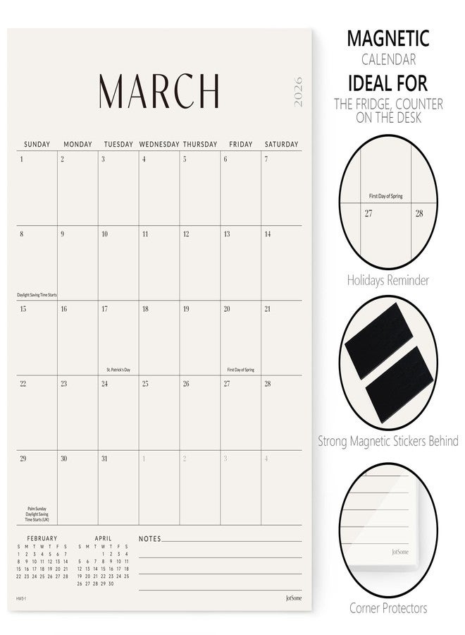 Jotsome Magnetic Calendar for Refrigerator 2026-2027, Monthly Fridge Calendar From Now to June 2027 14x10 inch, Easy Organizing (Vertical) - Image 3