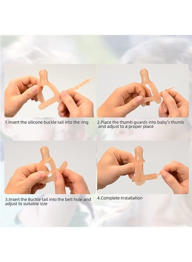 2Pcs Thumb Sucking Stop, Adjustable Thumb Guard for Thumb Sucking Silicone Thumb Sucking Treatment Kit for 3-36 Months Baby, Maximum for 17.3cm - 13cm Wide Wrist - Image 5
