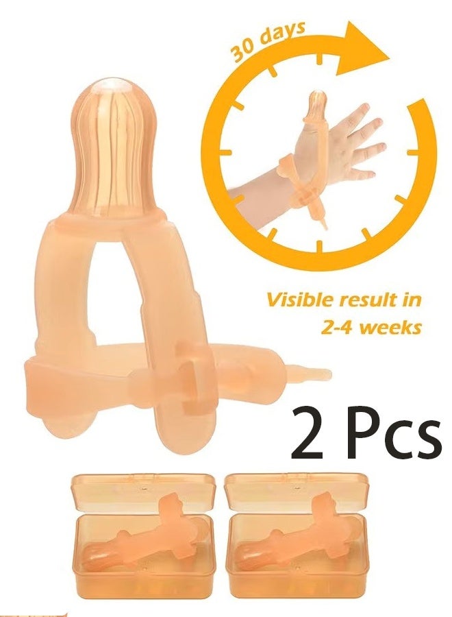 2Pcs Thumb Sucking Stop, Adjustable Thumb Guard for Thumb Sucking Silicone Thumb Sucking Treatment Kit for 3-36 Months Baby, Maximum for 17.3cm - 13cm Wide Wrist - Image 1