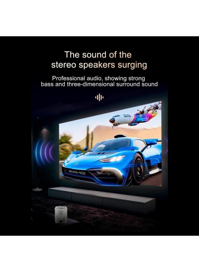 جاجيك Video Game Projector with 2X Wireless Controllers & Game Joystick, Android 9.0 Smart Projector with Dual-Band Wi-Fi 2.4G/5G, HDMI/USB/Audio Support, Screen Mirroring, 4K Ultra HD, True 1080P, 3GB RAM + 64GB Storage – Black - Image 5