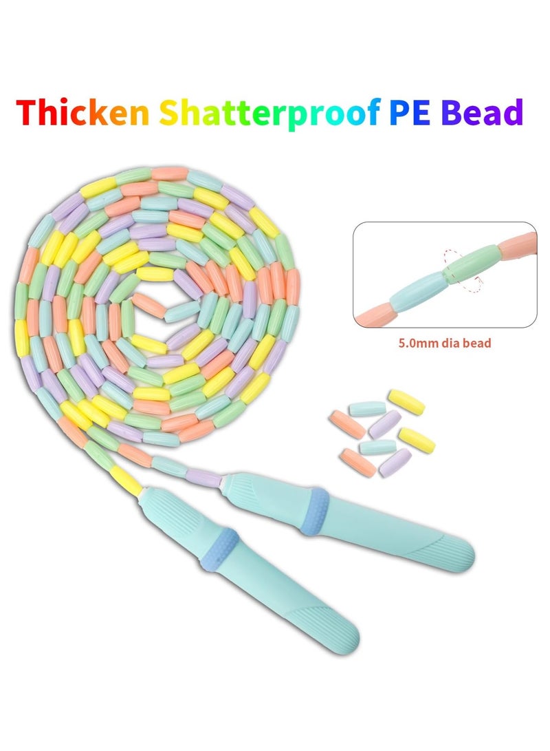 KASTWAVE 2Pcs Beaded Jump Rope, Segmented Skipping Rope, Jump Rope for Kids Adults, Adjustable Tangle-Free Toddler Jumping Rope, Soft Beaded Skipping Rope, for Fitness Exercise Training - Image 2