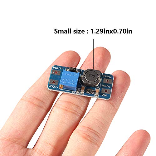 Dorhea MT3608 DC-DC Step Up Boost Power Converter - 2A Module, Adjustable Step Up Voltage Regulator Board - 2-24V to 5V-28V Output Voltage (Pack of 10) - Image 4
