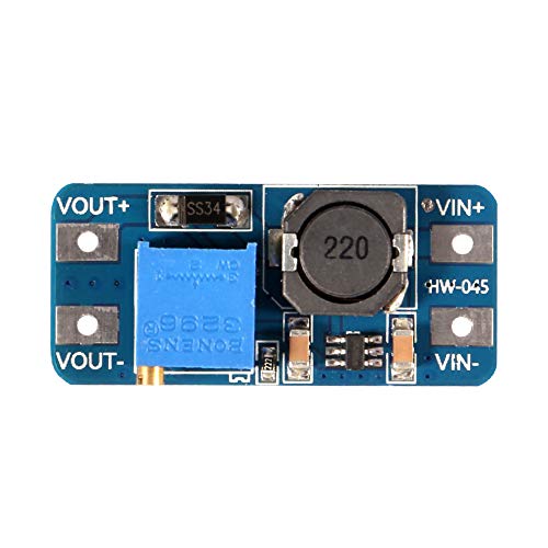 Dorhea MT3608 DC-DC Step Up Boost Power Converter - 2A Module, Adjustable Step Up Voltage Regulator Board - 2-24V to 5V-28V Output Voltage (Pack of 10) - Image 2