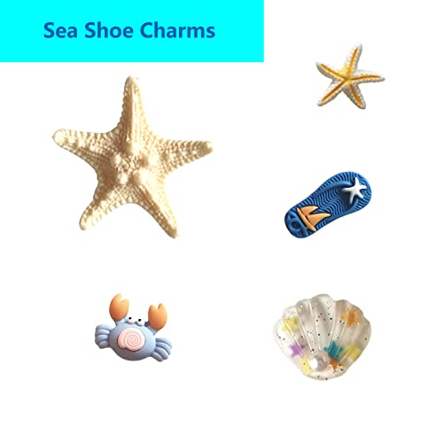 CAKOLINK 12 PCS Shoe Charms for Girls, Cute Starfish Seashell Shoe Decoration Charms for Women, PVC Girly Bling Shoe Charms for Clog Sandals - Image 5