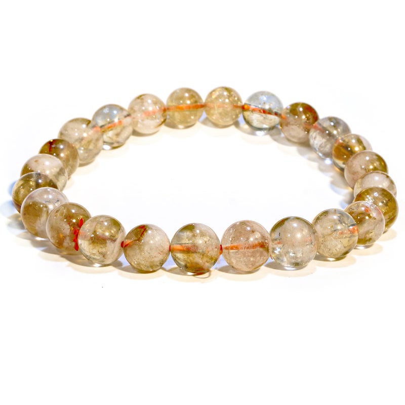 ANAYA AGATE Genuine Citrine Bracelet, Healing Crystal Bracelet for Women and Men, 8mm Round Beaded Bracelet for Spiritual Healing, Protection, Positive Energy, Elastic Adjustable Size Gemstone Bead Bracelet - Image 1