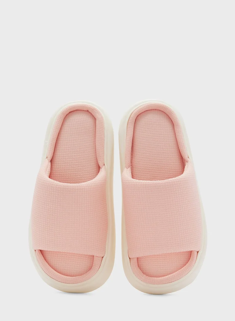 Ginger Cushioned Colorblock Slides