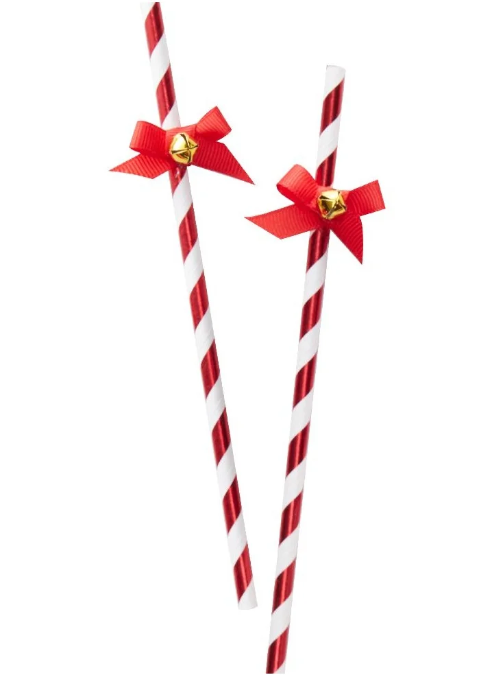 Ginger Ray Ginger Ray Straws with Bells - Festive Drink Accessories