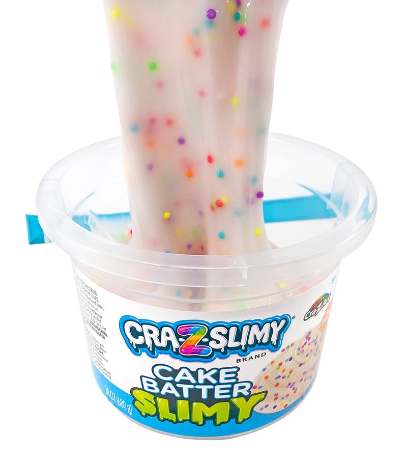Cra-Z-Art Cra-Z-Slimy 24oz Premade Slime  Cake Batter Scented Clear Slime Stretchy Glossy Non-Sticky 1.5lb Slime Bucket with Add-ins - Image 4