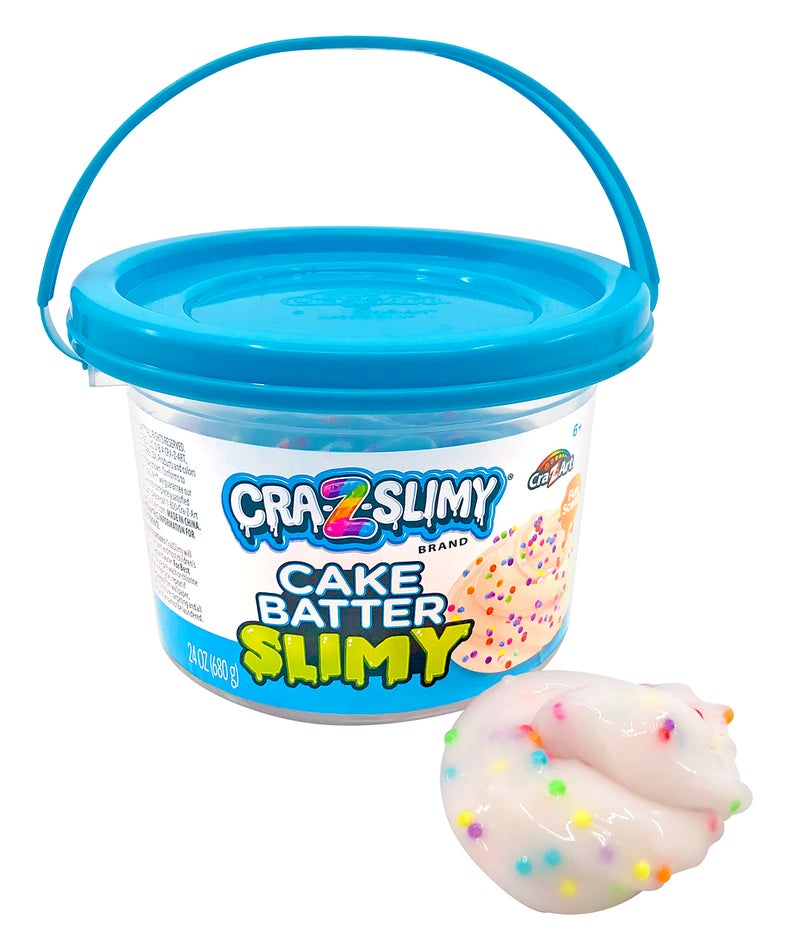 Cra-Z-Art Cra-Z-Slimy 24oz Premade Slime  Cake Batter Scented Clear Slime Stretchy Glossy Non-Sticky 1.5lb Slime Bucket with Add-ins - Image 2