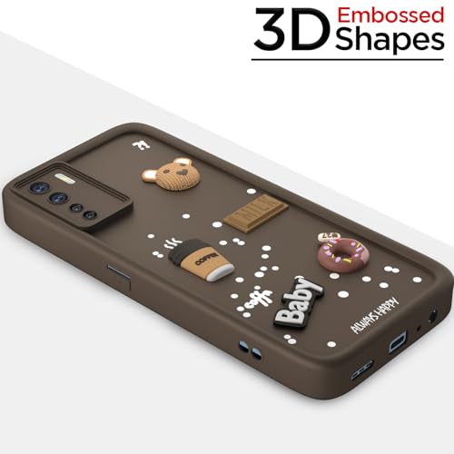 Pikkme Back Cover for Oppo F15 | Cute Fun Cartoon 3D Bear Silicone Full Body Protection Bumper Case (Brown) - Image 3