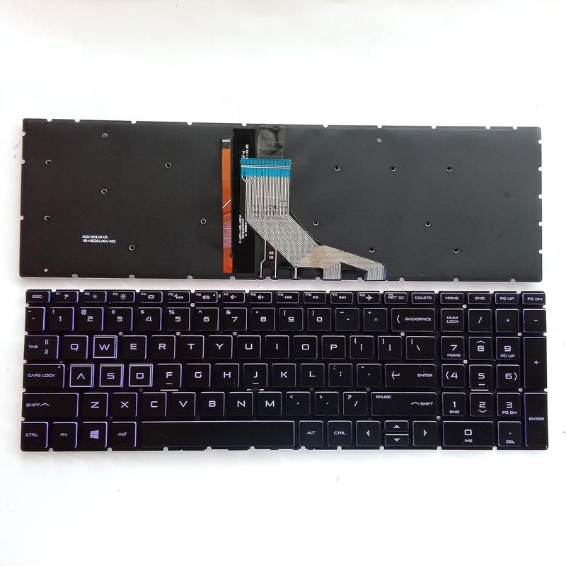 لوحة مفاتيح بديلة لجهاز HP Pavilion Gaming 15-DK 15-EC 15-CX بإضاءة خلفية بنفسجية