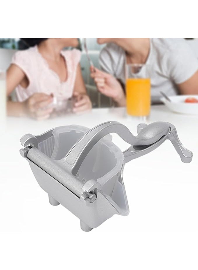 ELTRAZONE Manual Citrus Juicer Aluminum Alloy Squeezer with Dual Funnels, Heavy-Duty Hand Press for Lemon, Orange & Lime, Easy-Grip Handle, Durable Silver Finish - Image 5
