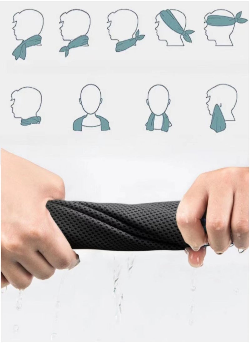 PYC Cooling Towel, Cool And Dry Towel In Summer, Suitable For Bicycle, Yoga, Running, Fitness Enthusiasts 30x100cm  - Image 4