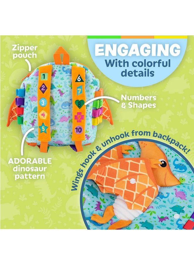 Buckle Toys Breezy Pterodactyl Dinosaur Backpack Educational Pre K Learning Activity Toy Develop Fine Motor Skills Great Gift For Toddlers And Kids  - Image 5