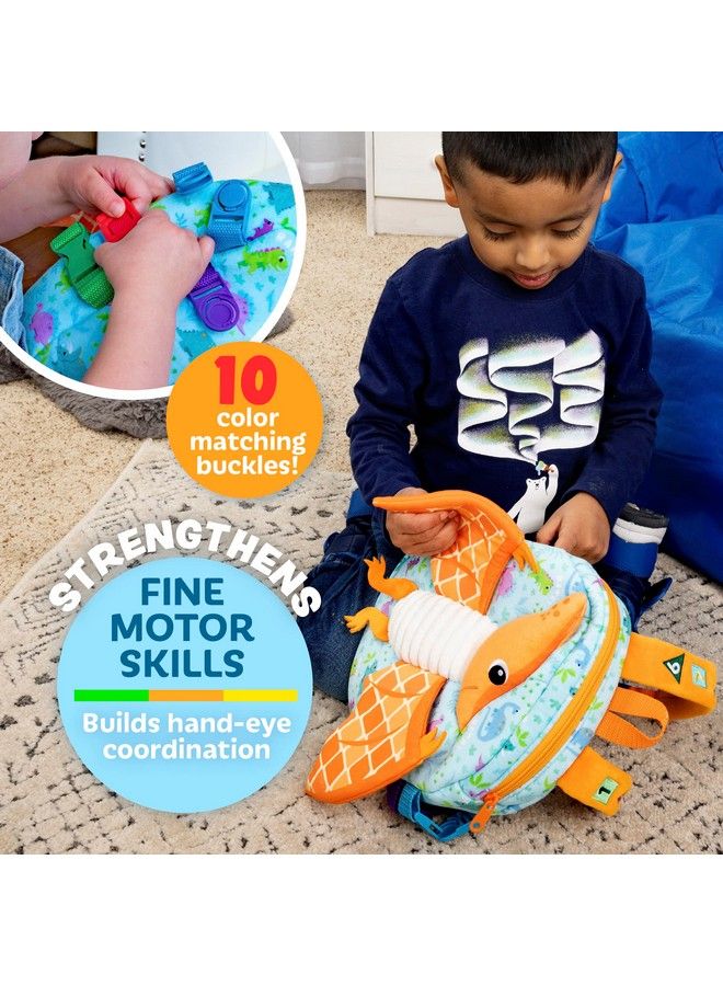 Buckle Toys Breezy Pterodactyl Dinosaur Backpack Educational Pre K Learning Activity Toy Develop Fine Motor Skills Great Gift For Toddlers And Kids  - Image 4