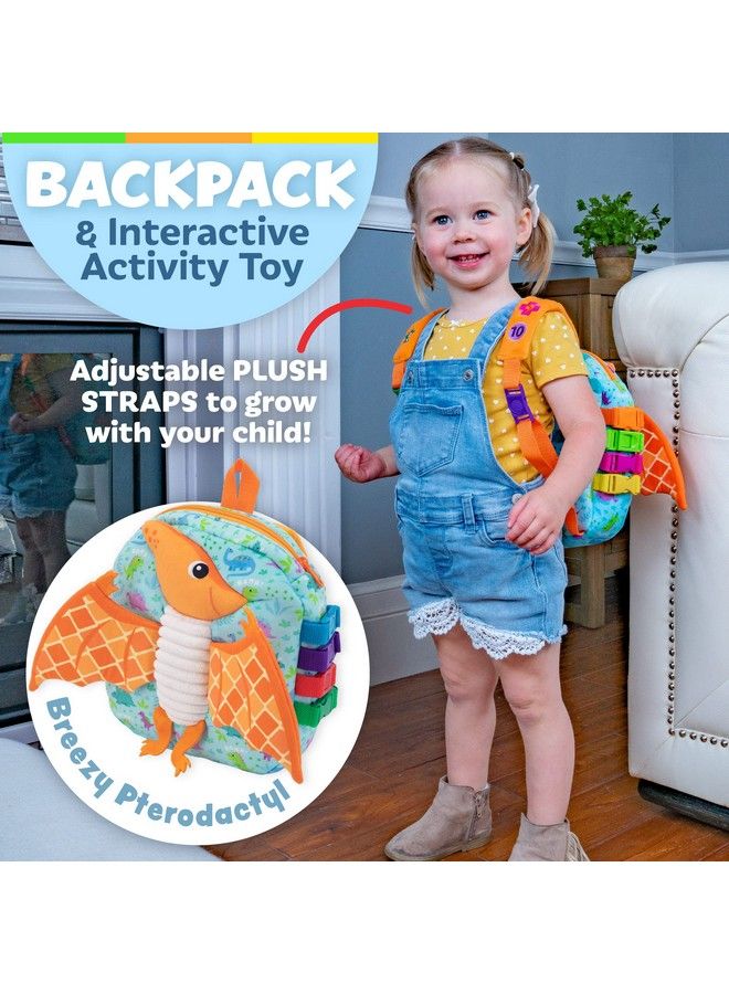 Buckle Toys Breezy Pterodactyl Dinosaur Backpack Educational Pre K Learning Activity Toy Develop Fine Motor Skills Great Gift For Toddlers And Kids  - Image 3