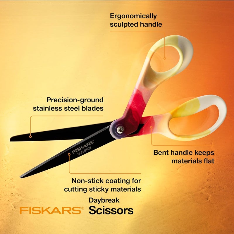 Fiskars Explore Scissors NonStick Blades Design Collection Daybreak 8 Inches - Image 5